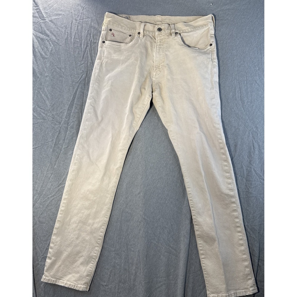 Polo Ralph Lauren Jeans Vintage Men's 33x32  Varick Slim Straight Tan Dungaree
